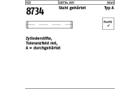 1000 Stück, ISO 8734 Stahl gehärtet Typ A Zylinderstifte, Toleranzfeld m6, durchgehärtet - Abmessung: 2 m6 x 14