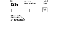 50 Stück, ISO 8734 Stahl gehärtet Typ A Zylinderstifte, Toleranzfeld m6, durchgehärtet - Abmessung: 14 m6 x 70