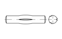 250 Stück, ISO 8742 Stahl Knebelkerbstifte mit kurzen Kerben - Abmessung: 1,5 x 8