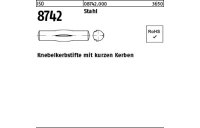100 Stück, ISO 8742 Stahl Knebelkerbstifte mit kurzen Kerben - Abmessung: 4 x 30