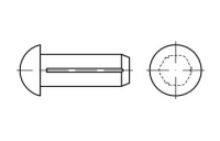 500 Stück, ISO 8746 Stahl Form A Halbrundkerbnägel, mit Fase - Abmessung: 1,4 x 3