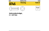 200 Stück, ISO 8746 Messing Form A Halbrundkerbnägel, mit Fase - Abmessung: 2 x 3