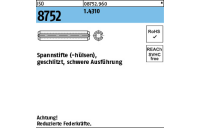 100 Stück, ISO 8752 1.4310 Spannstifte (-hülsen), geschlitzt, schwere Ausführung - Abmessung: 1 x 10