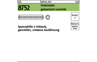 200 Stück, ISO 8752 Federstahl galvanisch verzinkt Spannstifte (-hülsen), geschlitzt, schwere Ausführung - Abmessung: 3 x 12