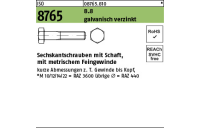 100 Stück, ISO 8765 8.8 galvanisch verzinkt Sechskantschrauben mit Schaft, mit metrischem Feingewinde - Abmessung: M 12x1,5 x 45