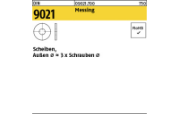 100 Stück, DIN 9021 Messing Scheiben, Außen Ø ~3 x Schrauben Ø, - Abmessung: 3,2 x 9 x0,8