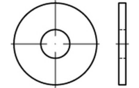 100 Stück, DIN 9021 Messing Scheiben, Außen Ø ~3 x Schrauben Ø, - Abmessung: 3,2 x 9 x0,8