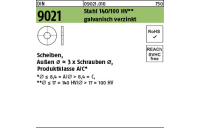 250 Stück, DIN 9021 Stahl 140/100 HV galvanisch verzinkt Scheiben, Außen Ø ~3 x Schrauben Ø, Produktklasse A/C - Abmessung: 5,3 x 15 x1,2