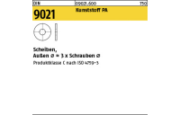 100 Stück, DIN 9021 Kunststoff PA Scheiben, Außen Ø ~3 x Schrauben Ø, - Abmessung: 8,4 x24 x2