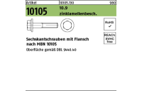 100 Stück, Artikel 10105 10.9 zinklamellenbesch. Sechskantschrauben mit Flansch nach MBN 10105, Oberfläche gemäß DBL 9440 - Abmessung: M 12 x 1,5 x 90