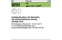 1000 Stück, ISO 10511 04 galv. verz. 8 DiSP Sechskantmuttern mit Klemmteil, mit nichtmetallischem Einsatz, niedrige Form - Abmessung: M 4