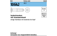 100 Stück, ISO 10642 A 2 Senkschrauben mit Innensechskant - Abmessung: M 3 x 4