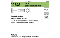 500 Stück, ISO 10642 08.8 galvanisch verzinkt Senkschrauben mit Innensechskant - Abmessung: M 3 x 5