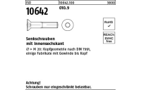 500 Stück, ISO 10642 010.9 Senkschrauben mit Innensechskant - Abmessung: M 3 x 6