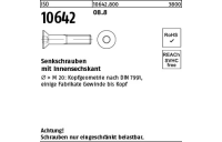 100 Stück, ISO 10642 08.8 Senkschrauben mit Innensechskant - Abmessung: M 3 x 6