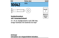 100 Stück, ISO 10642 A 4 Senkschrauben mit Innensechskant - Abmessung: M 4 x 6