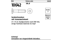 500 Stück, ISO 10642 08.8 Senkschrauben mit Innensechskant - Abmessung: M 4 x 22