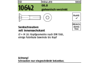 500 Stück, ISO 10642 08.8 galvanisch verzinkt Senkschrauben mit Innensechskant - Abmessung: M 4 x 22