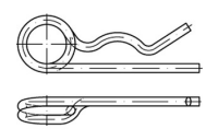 25 Stück, DIN 11024 A 4 Federstecker - Abmessung: 4 / 14,1-20