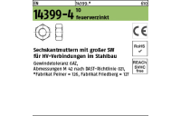 1 Stück, EN 14399-4 10 feuerverzinkt -P- Sechskantmuttern mit großer SW für HV-verbindungen im Stahlbau - Abmessung: M 12