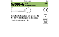 1 Stück, EN 14399-4 10.9 feuerverzinkt -AF- Sechskantschrauben mit großer SW für HV-verbindungen im Stahlbau - Abmessung: M 12 x 60