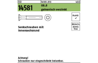 500 Stück, ISO 14581 08.8 galvanisch verzinkt Senkschrauben mit Innensechsrund - Abmessung: M 4 x 8