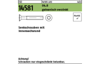 1000 Stück, ISO 14581 04.8 galvanisch verzinkt Senkschrauben mit Innensechsrund - Abmessung: M 5 x 30