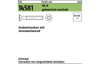 500 Stück, ISO 14581 04.8 galvanisch verzinkt Senkschrauben mit Innensechsrund - Abmessung: M 5 x 50