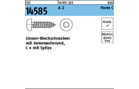 500 Stück, ISO 14585 A 2 Form C - ISR Flachkopf-Blechschrauben mit Spitze, mit Innensechsrund - Abmessung: 4,2 x 38 -C