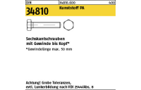 200 Stück, DIN 34810 Kunststoff PA Sechskantschrauben mit Gewinde bis Kopf - Abmessung: M 5 x 12