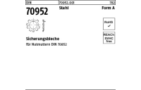 100 Stück, DIN 70952 Stahl Form A Sicherungsbleche - Abmessung: A 10