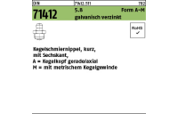 100 Stück, DIN 71412 5.8 Form A-M galvanisch verzinkt Kegelschmiernippel, kurz, mit Sechskant, Kegelkopf gerade/axial, mit Kegelgew. - Abmessung: AM 6 x 1 SW 7