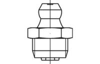 100 Stück, DIN 71412 5.8 Form A-M galvanisch verzinkt Kegelschmiernippel, kurz, mit Sechskant, Kegelkopf gerade/axial, mit Kegelgew. - Abmessung: AM 6 x 1 SW 7