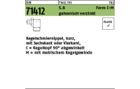 100 Stück, DIN 71412 5.8 Form C-M galvanisch verzinkt Kegelschmiernippel, kurz, mit Sechskant oder Vierkant, Kegelkopf 90°, Kegelgew. - Abmessung: CM10 x 1 SW11