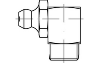 100 Stück, DIN 71412 5.8 Form C-M galvanisch verzinkt Kegelschmiernippel, kurz, mit Sechskant oder Vierkant, Kegelkopf 90°, Kegelgew. - Abmessung: CM10 x 1 SW11