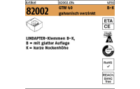 1 Stück, Artikel 82002 GTW 40 B-K galvanisch verzinkt LINDAPTER-Klemmen B-K mit glatter Auflage, kurze Nockenhöhe - Abmessung: KM 24 / 9,0