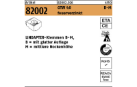 1 Stück, Artikel 82002 GTW 40 B-M feuerverzinkt LINDAPTER-Klemmen B-M mit glatter Aflage, mittlere Nockenhöhe - Abmessung: MM 24 / 12,0