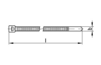 100 Stück, Artikel 82505 PA 6.6 HS T-HS natur (NA) Kabelbinder, innenverzahnt, Standard hitzestabil - Abmessung: 2,5 x 100 / 22