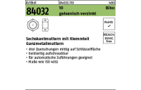 500 Stück, Artikel 84032 10 Biloc galvanisch verzinkt Sechskantmuttern mit Klemmteil Ganzmetallmuttern - Abmessung: M 10