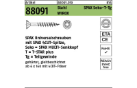 1000 Stück, Artikel 88091 St. SPAX Seko-T-Tg Oberfläche WIROX SPAX Universalschrauben mit Spitze, SPAX MULTI-Senkkopf, Teilgewinde, T-STAR - Abmessung: 3 x 40/23-T10