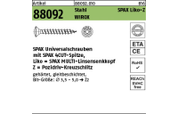 1000 Stück, Artikel 88092 Stahl SPAX Liko-Z Oberfläche WIROX SPAX Universalschrauben mit Spitze, SPAX MULTI-Linsensenkkopf, Pozidriv-KS - Abmessung: 3,5 x 15/11-Z