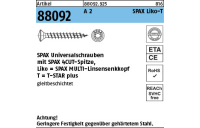 200 Stück, Artikel 88092 A 2 SPAX Liko-T SPAX Universalschrauben mit Spitze, SPAX MULTI-Linsensenkkopf, T-STAR - Abmessung: 3,5x 20/16-T15