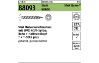 200 Stück, Artikel 88093 Stahl SPAX Ruko-T Oberfläche WIROX SPAX Universalschrauben mit Spitze, SPAX MULTI-Halbrundkopf, T-STAR - Abmessung: 3 x 16/15-T10