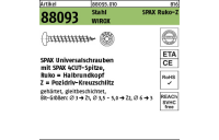 1000 Stück, Artikel 88093 Stahl SPAX Ruko-Z Oberfläche WIROX SPAX Universalschrauben mit Spitze, SPAX MULTI-Halbrundkopf, Pozidriv-KS - Abmessung: 3 x 20/18-Z