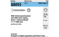 200 Stück, Artikel 88093 A 2 SPAX Ruko-T SPAX Universalschrauben mit Spitze, SPAX MULTI-Halbrundkopf, Pozidriv-KS - Abmessung: 3 x 20/16-T10