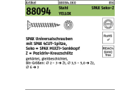 1000 Stück, Artikel 88094 Stahl SPAX Seko-Z Oberfläche YELLOX SPAX Universalschrauben mit Spitze, SPAX MULTI-Senkkopf, Pozidriv-KS - Abmessung: 2 x 12/11-Z