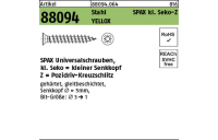 1000 Stück, Artikel 88094 St. SPAX kl. Seko-Z Oberfläche YELLOX SPAX Universalschrauben, kleiner Senkkopf, Pozidriv-KS - Abmessung: 3 x 10/ 7-Z