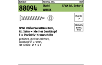 1000 Stück, Artikel 88094 St. SPAX kl. Seko-Z Oberfläche WIROX SPAX Universalschrauben, kleiner Senkkopf, Pozidriv-KS - Abmessung: 3 x 12/10-Z