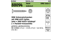 1000 Stück, Artikel 88094 Stahl SPAX Seko-Z brüniert SPAX Universalschrauben mit Spitze, SPAX MULTI-Senkkopf, Pozidriv-KS - Abmessung: 3 x 40/36-Z