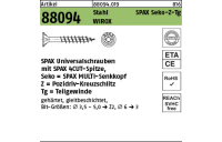 1000 Stück, Artikel 88094 Stahl SPAX Seko-Z-Tg Oberfläche WIROX SPAX Universalschrauben mit Spitze, SPAX MULTI-Senkkopf, Pozidriv-KS, Tg - Abmessung: 3,5 x 30/17-Z